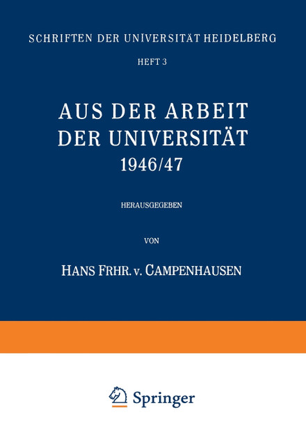 Aus Der Arbeit Der Universitat 1946/47