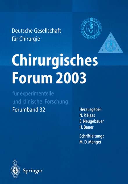 Chirurgisches Forum 2003 Fur Experimentelle Und Klinische Forschung Chirurgisches Forum 2003 Fur Experimentelle Und Klinische Forschung