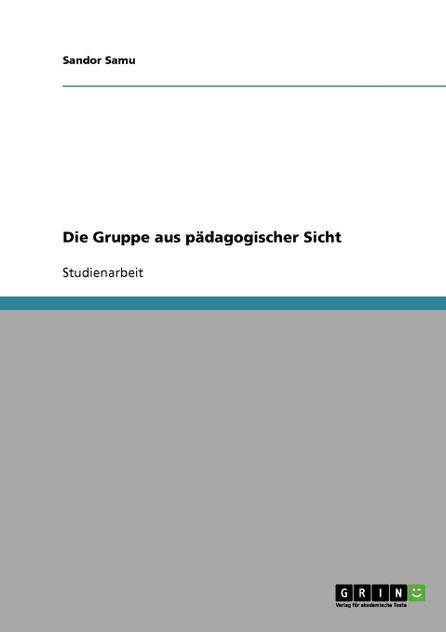 Die Gruppe aus pädagogischer Sicht