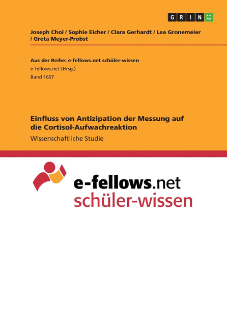 Einfluss von Antizipation der Messung auf die Cortisol-Aufwachreaktion Einfluss von Antizipation der Messung auf die Cortisol-Aufwachreaktion