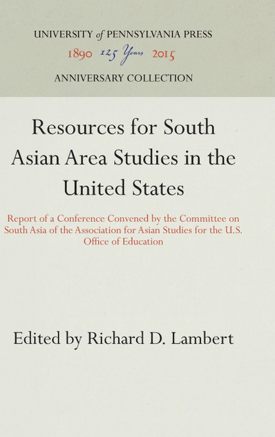 Resources for South Asian Area Studies in the United States