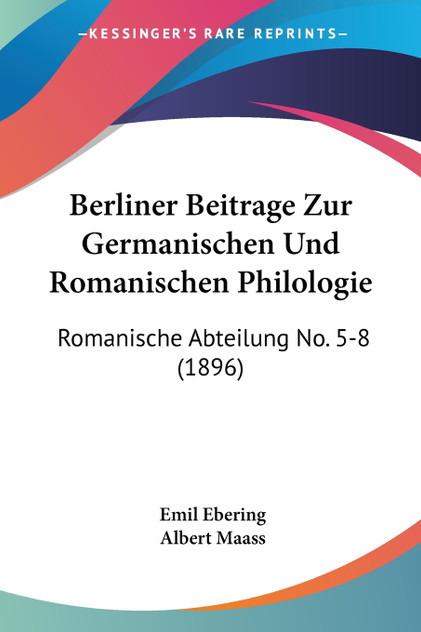 Berliner Beitrage Zur Germanischen Und Romanischen Philologie Berliner Beitrage Zur Germanischen Und Romanischen Philologie