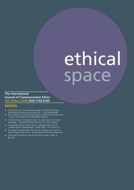Ethical Space Vol.13 Issue 4 Ethical Space Vol.13 Issue 4