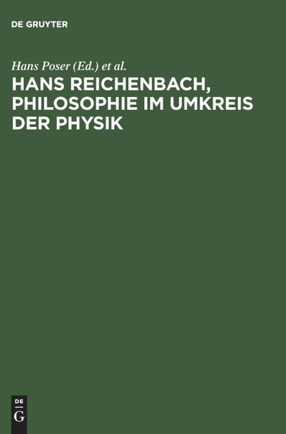 Hans Reichenbach, Philosophie im Umkreis der Physik Hans Reichenbach, Philosophie im Umkreis der Physik