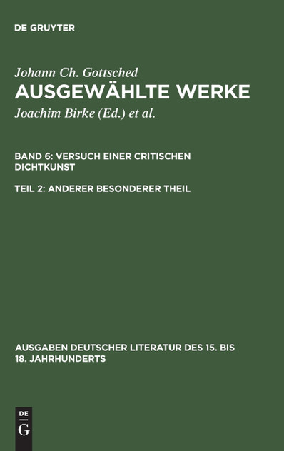 Ausgewählte Werke, Bd 6/Tl 2, Anderer besonderer Theil