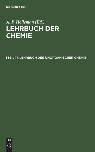 Lehrbuch der unorganischer Chemie Lehrbuch der unorganischer Chemie