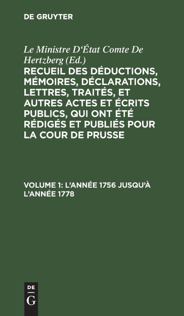 L'année 1756 jusqu'à l'année 1778