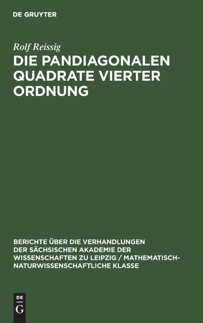 Die pandiagonalen Quadrate vierter Ordnung Die pandiagonalen Quadrate vierter Ordnung