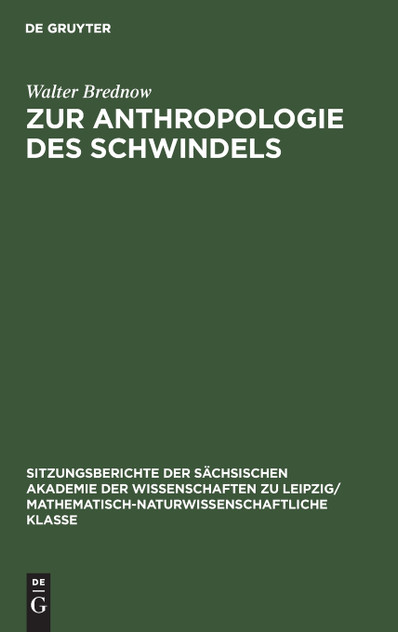 Zur Anthropologie des Schwindels