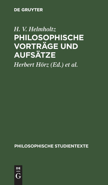 Philosophische Vorträge und Aufsätze Philosophische Vorträge und Aufsätze
