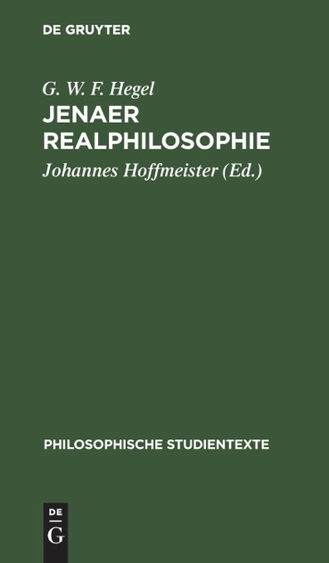 Jenaer Realphilosophie Jenaer Realphilosophie