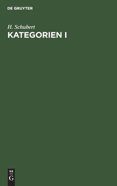 Kategorien I Kategorien I