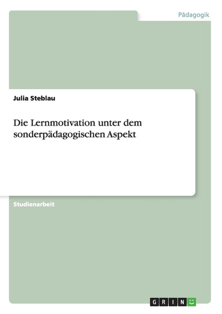 Die Lernmotivation unter dem sonderpädagogischen Aspekt