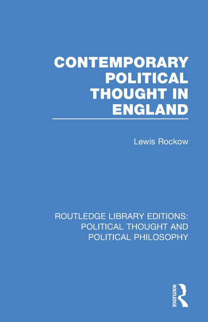 Contemporary Political Thought in England Contemporary Political Thought in England