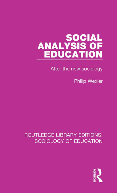 Social Analysis of Education Social Analysis of Education