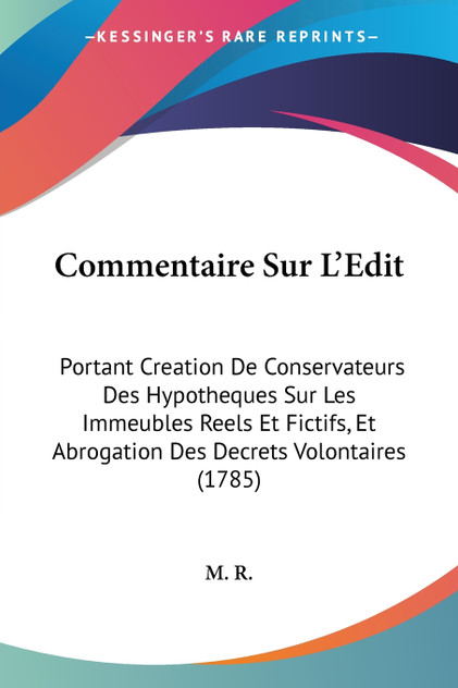 Commentaire Sur L'Edit
