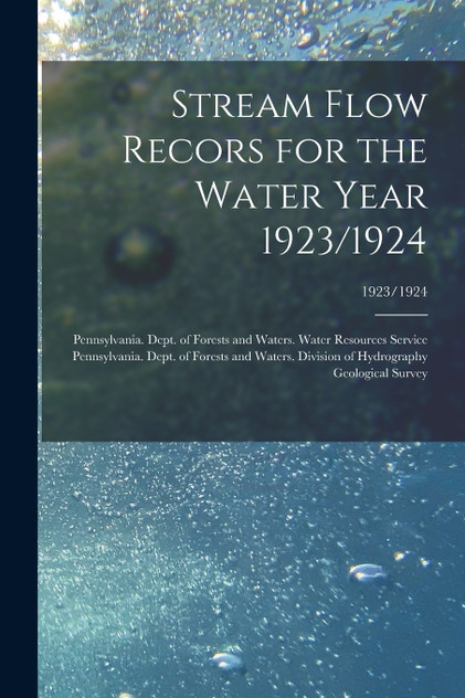 Stream Flow Recors for the Water Year 1923/1924; 1923/1924 Stream Flow Recors for the Water Year 1923/1924; 1923/1924