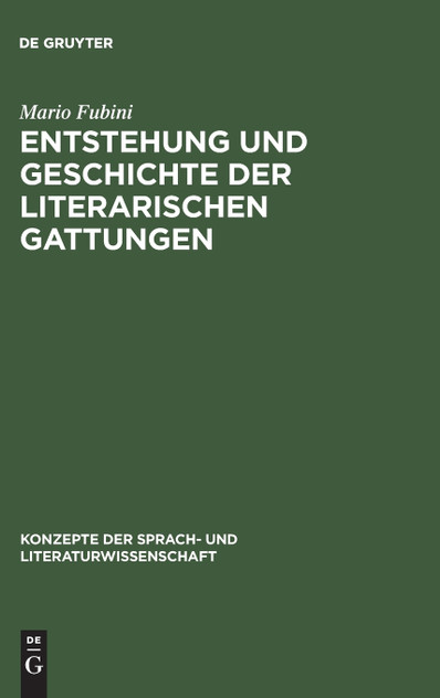 Entstehung und Geschichte der literarischen Gattungen Entstehung und Geschichte der literarischen Gattungen