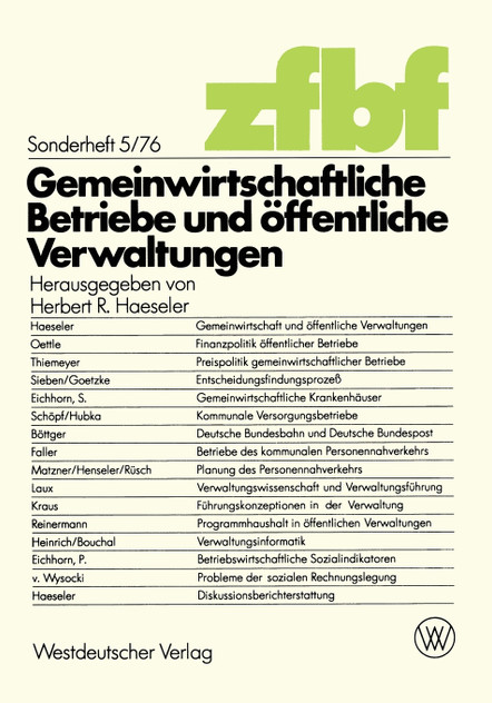 Gemeinwirtschaftliche Betriebe Und Offentliche Verwaltungen Gemeinwirtschaftliche Betriebe Und Offentliche Verwaltungen