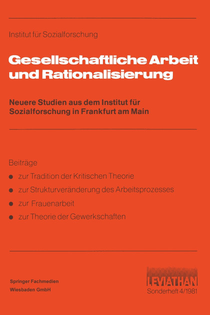 Gesellschaftliche Arbeit und Rationalisierung Gesellschaftliche Arbeit und Rationalisierung
