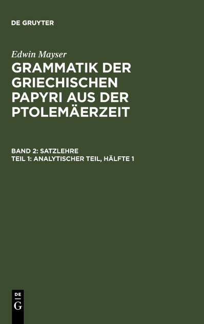 Analytischer Teil, Hälfte 1 Analytischer Teil, Hälfte 1