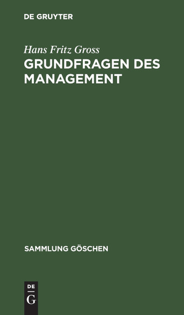 Grundfragen des Management Grundfragen des Management