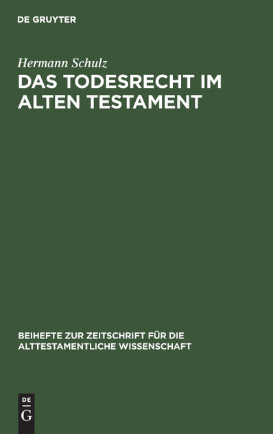 Das Todesrecht im Alten Testament Das Todesrecht im Alten Testament