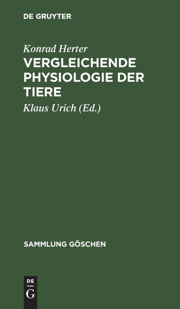 Vergleichende Physiologie der Tiere Vergleichende Physiologie der Tiere