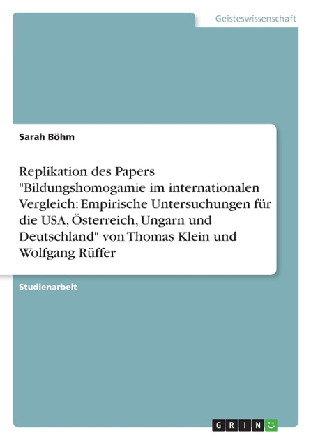 Replikation des Papers "Bildungshomogamie im internationalen Vergleich