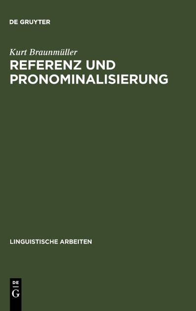Referenz und Pronominalisierung Referenz und Pronominalisierung