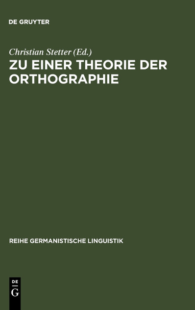 Zu einer Theorie der Orthographie