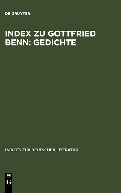 Index zu Gottfried Benn Index zu Gottfried Benn