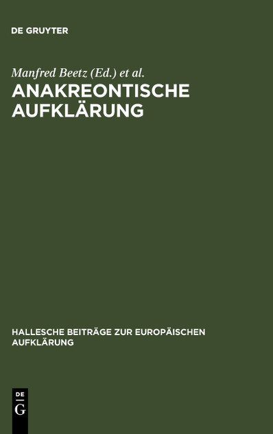Anakreontische Aufklärung Anakreontische Aufklärung