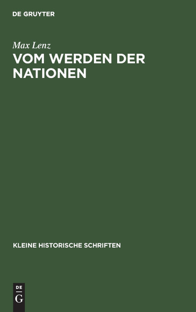 Vom Werden der Nationen Vom Werden der Nationen