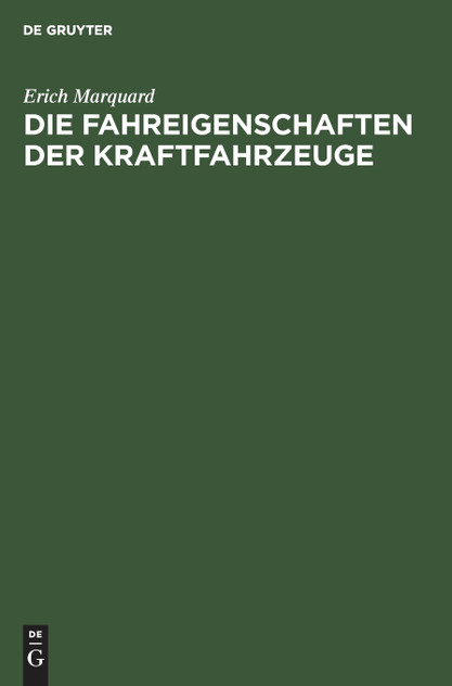 Die Fahreigenschaften der Kraftfahrzeuge