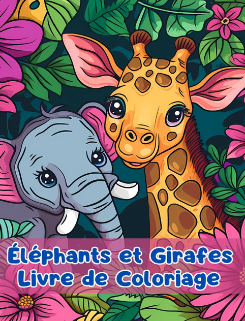 Livre de Coloriage sur les Éléphants et les Girafes Livre de Coloriage sur les Éléphants et les Girafes