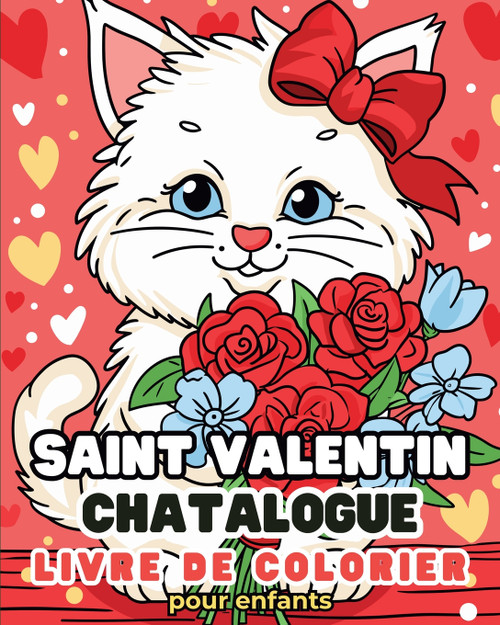 Saint Valentin - Chatalogue - Livre de coloriage Saint Valentin - Chatalogue - Livre de coloriage
