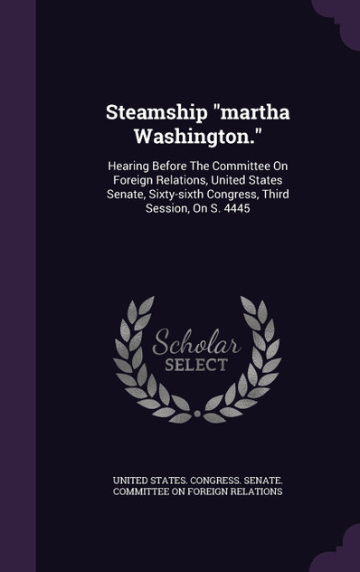 Steamship "martha Washington." Steamship "martha Washington."