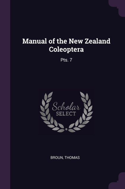 Manual of the New Zealand Coleoptera