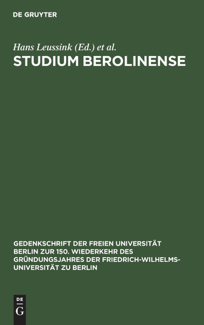 Studium Berolinense Studium Berolinense