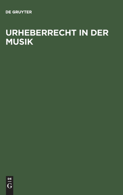 Urheberrecht in der Musik Urheberrecht in der Musik