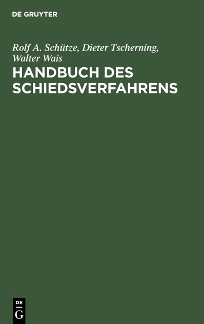 Handbuch des Schiedsverfahrens