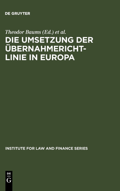 Die Umsetzung der Übernahmerichtlinie in Europa