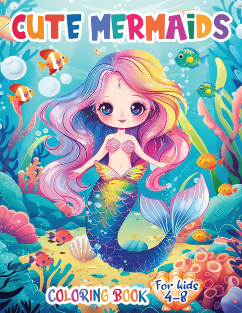 Cute Mermaids Coloring Book For Kids 4-8 Cute Mermaids Coloring Book For Kids 4-8
