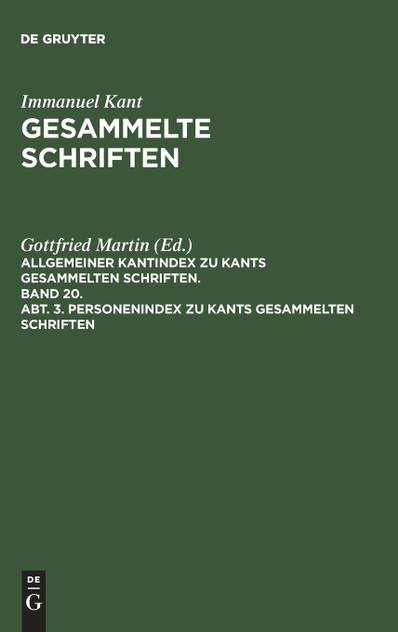 Personenindex zu Kants gesammelten Schriften