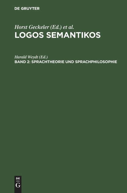 Sprachtheorie und Sprachphilosophie Sprachtheorie und Sprachphilosophie