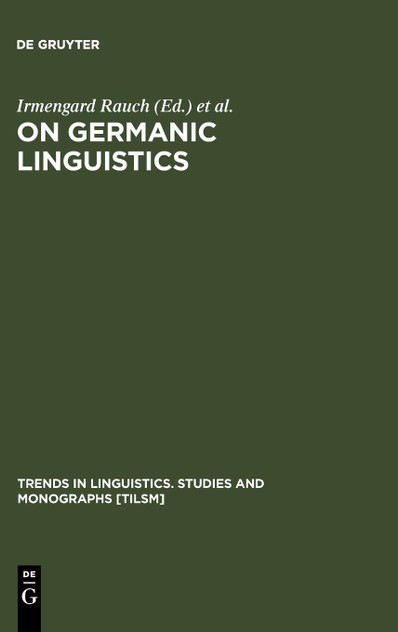 On Germanic Linguistics On Germanic Linguistics