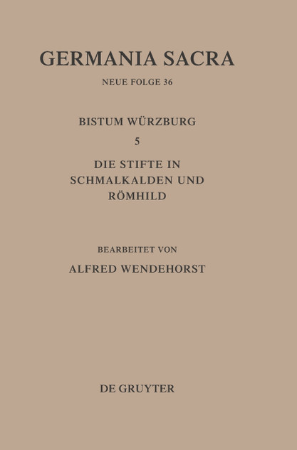 Germania Sacra, Bd 36, Die Bistümer der Kirchenprovinz Mainz Germania Sacra, Bd 36, Die Bistümer der Kirchenprovinz Mainz