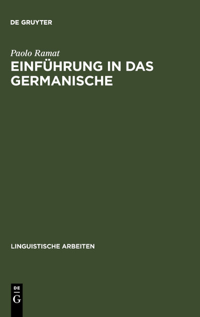 Einführung in das Germanische Einführung in das Germanische