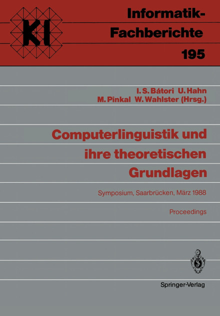 Computerlinguistik und ihre theoretischen Grundlagen